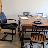 Large pitch pine table 230×140 – Early 20th century, warm and charming