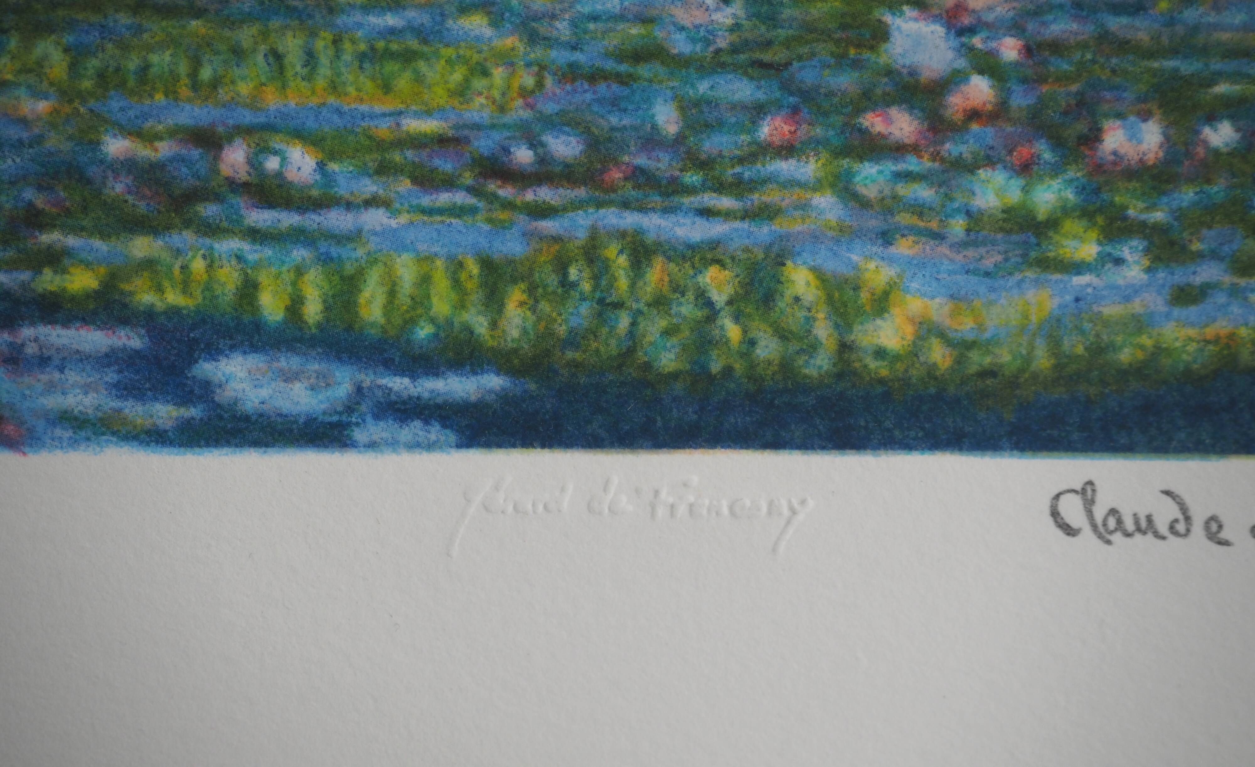 Claude Monet: Giverny, the pond with water lilies, signed lithograph.