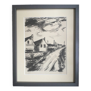 Lithographie d’après Maurice de VLAMINCK, Environ de Verrière