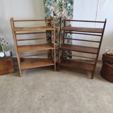 Foldable and stackable wooden shelves