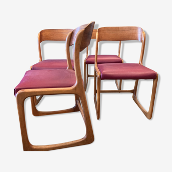 4 chaises Baumann modèle traîneau