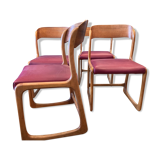 4 chaises Baumann modèle traîneau