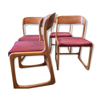 4 chaises Baumann modèle traîneau