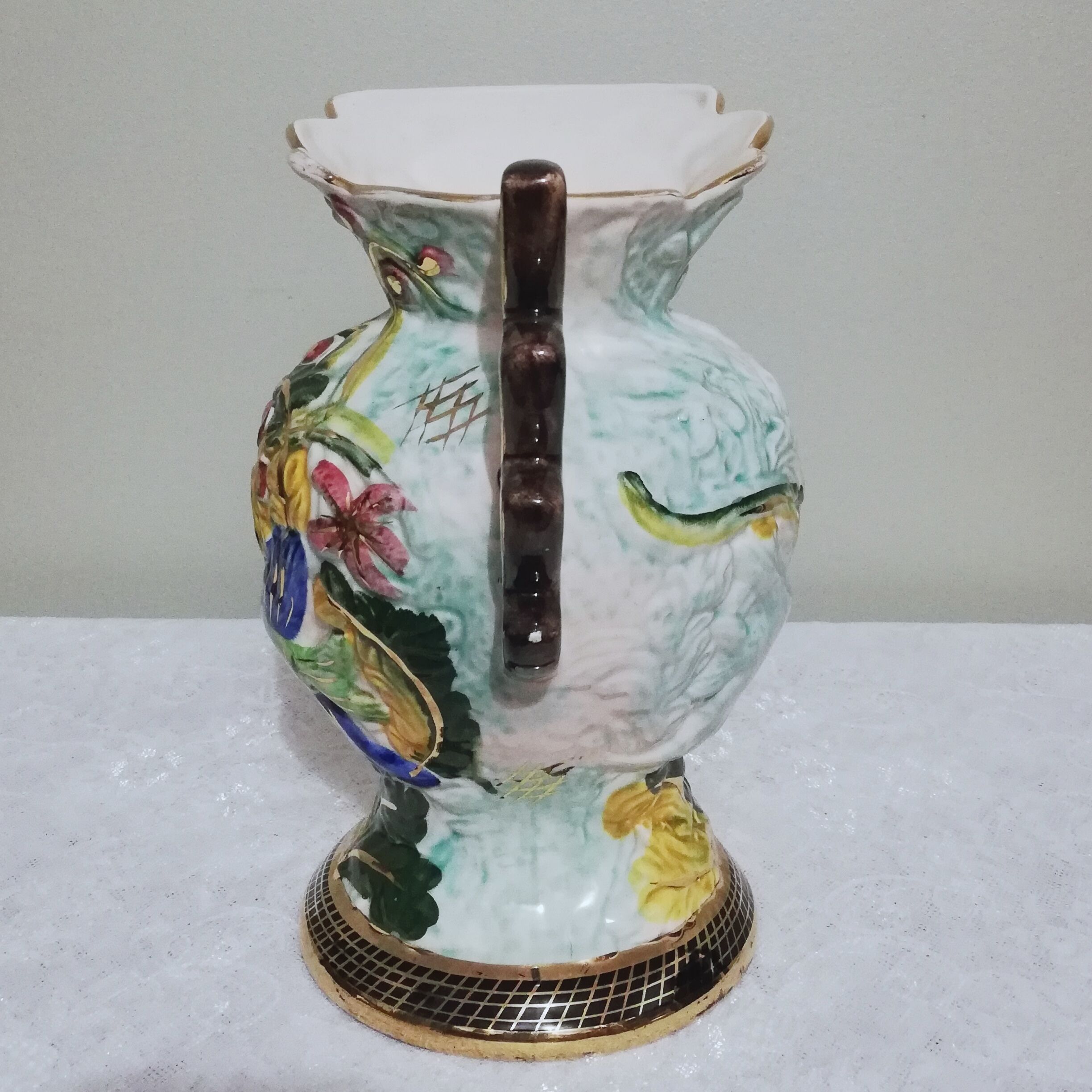 Ceramic pitcher vase signed Hubert Bequet