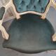 Louis XV armchair in old blue velvet
