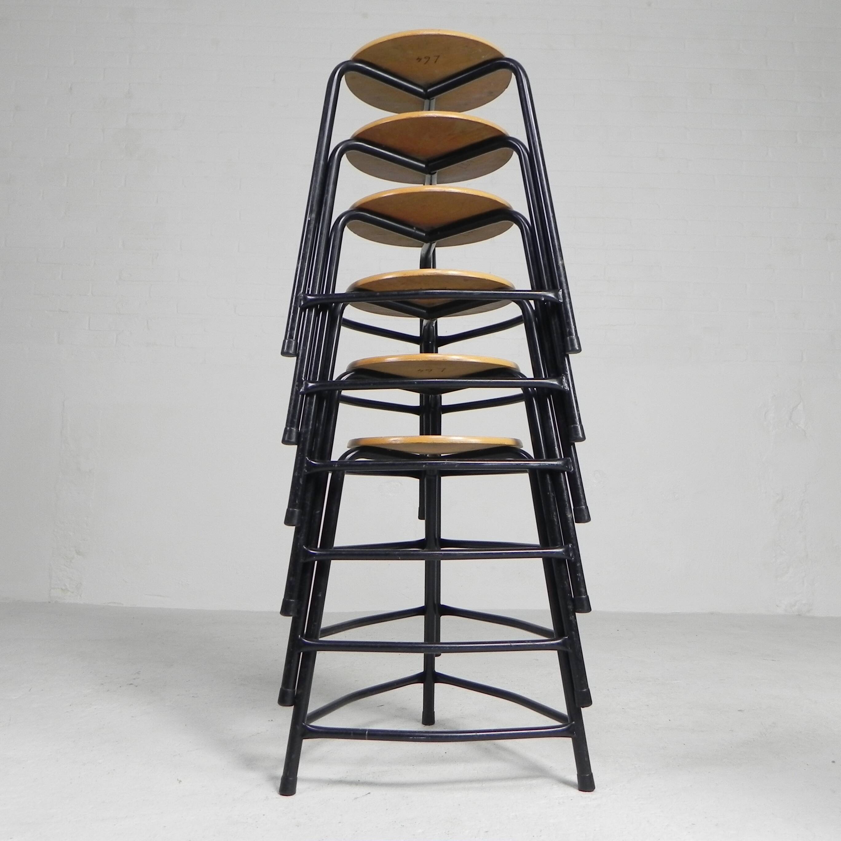 Industrial stackable stool, 55 cm high