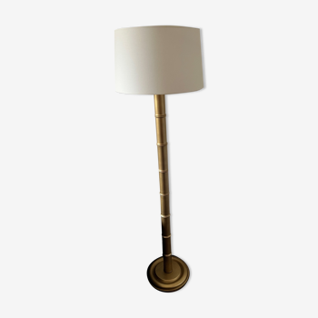 Golden wooden floor lamp