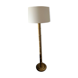 Golden wooden floor lamp