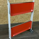 Chariot de service Table d'appoint Design orange Space Age Années 1960 Années 1970