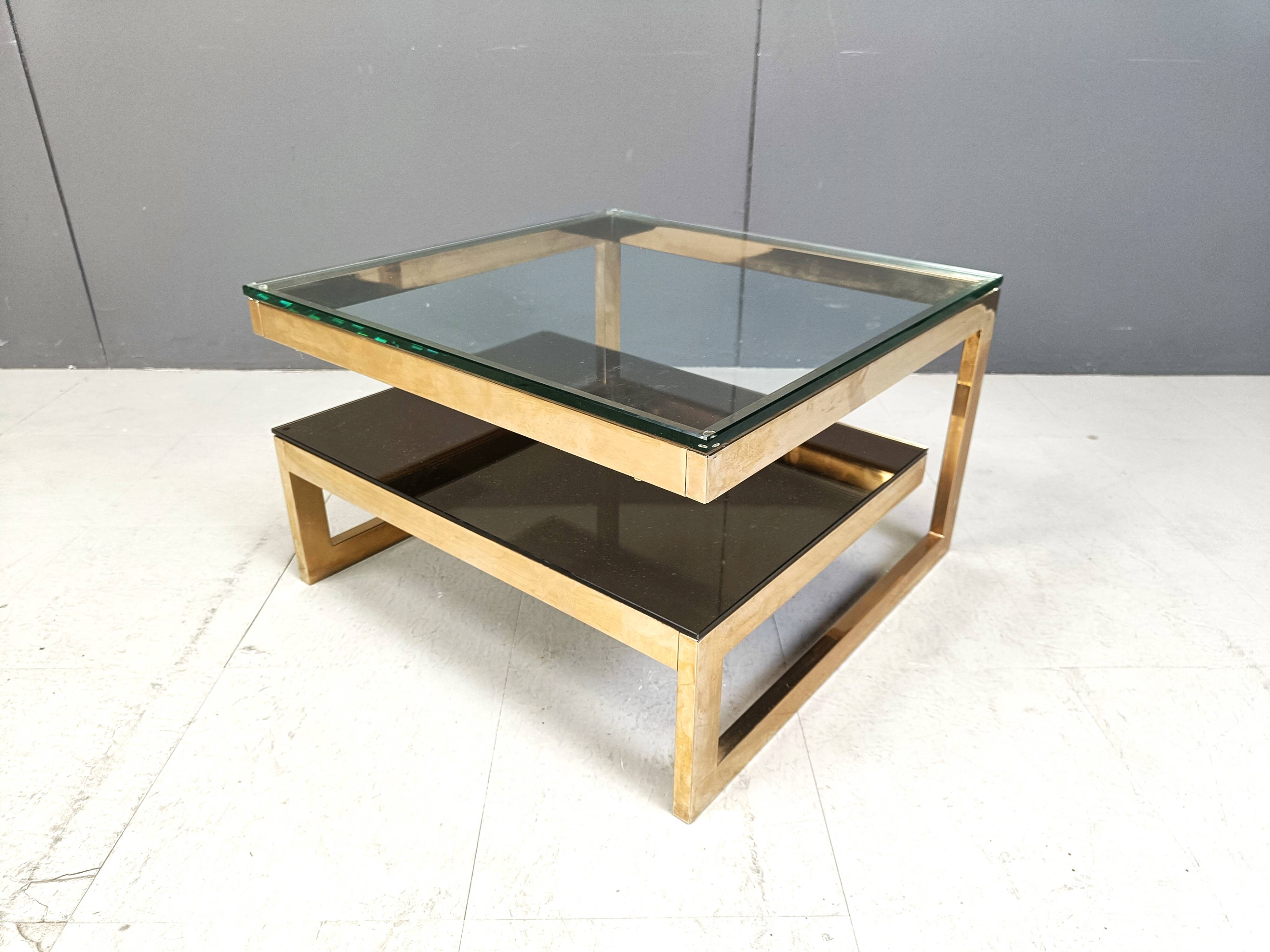 23Kt gold plate coffee table, 1970s