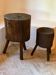 Pair of stools, old tree trunks, popular French work from the 19th century.