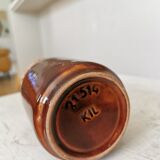 Vintage KIL Yugoslavia Ceramic Vase: Speckled Brown Glaze, 1970s Rustic Pot