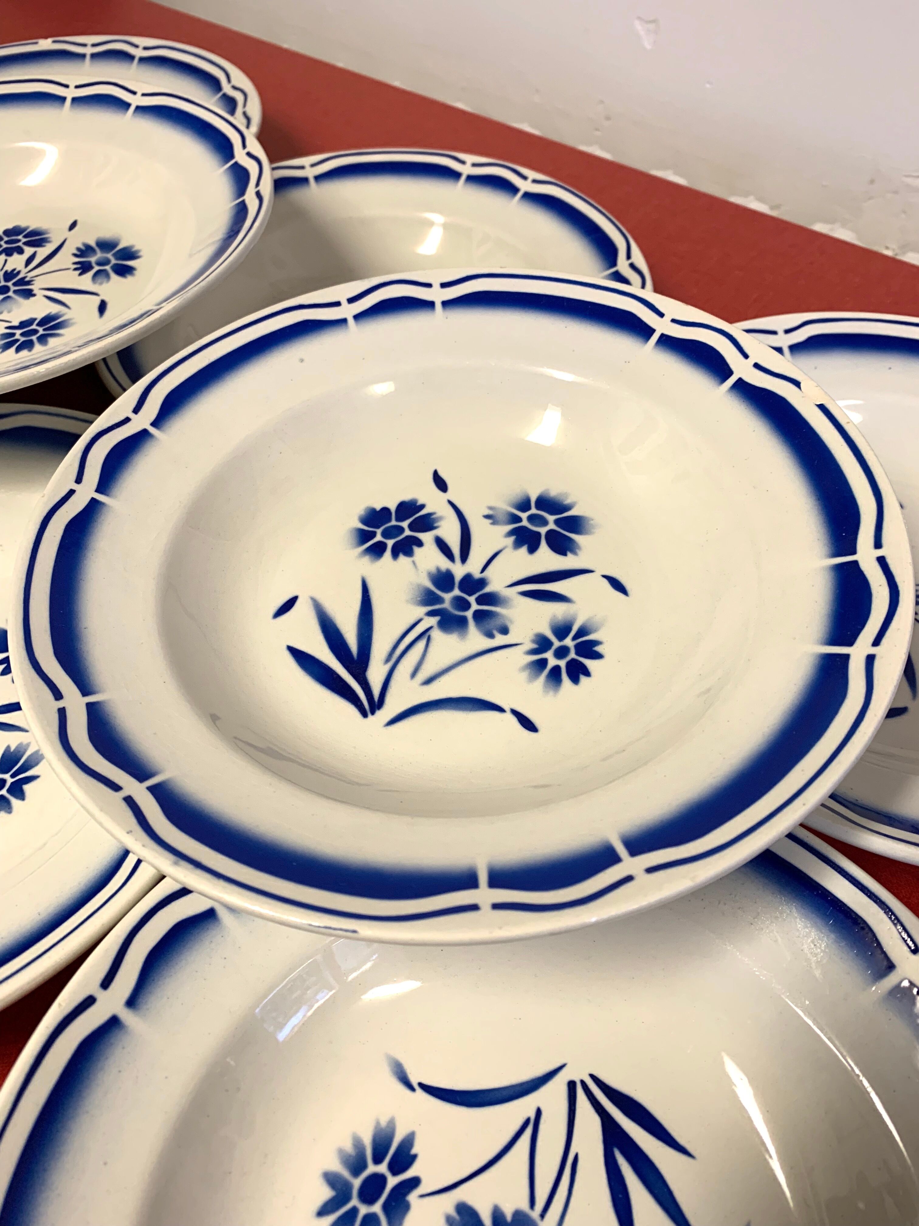 Lot de 8 assiettes creuses badonviller