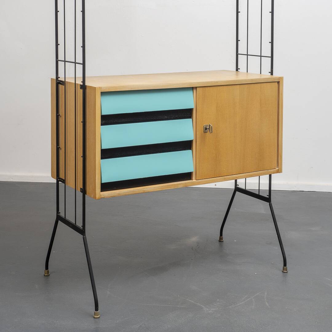 Etagère avec caisson de rangement, années 60