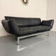 De Sede DS 140 midnight blue 3-seater vintage leather sofa 1980s design