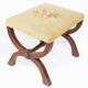 Curule Stool Empire  with Needlepoint