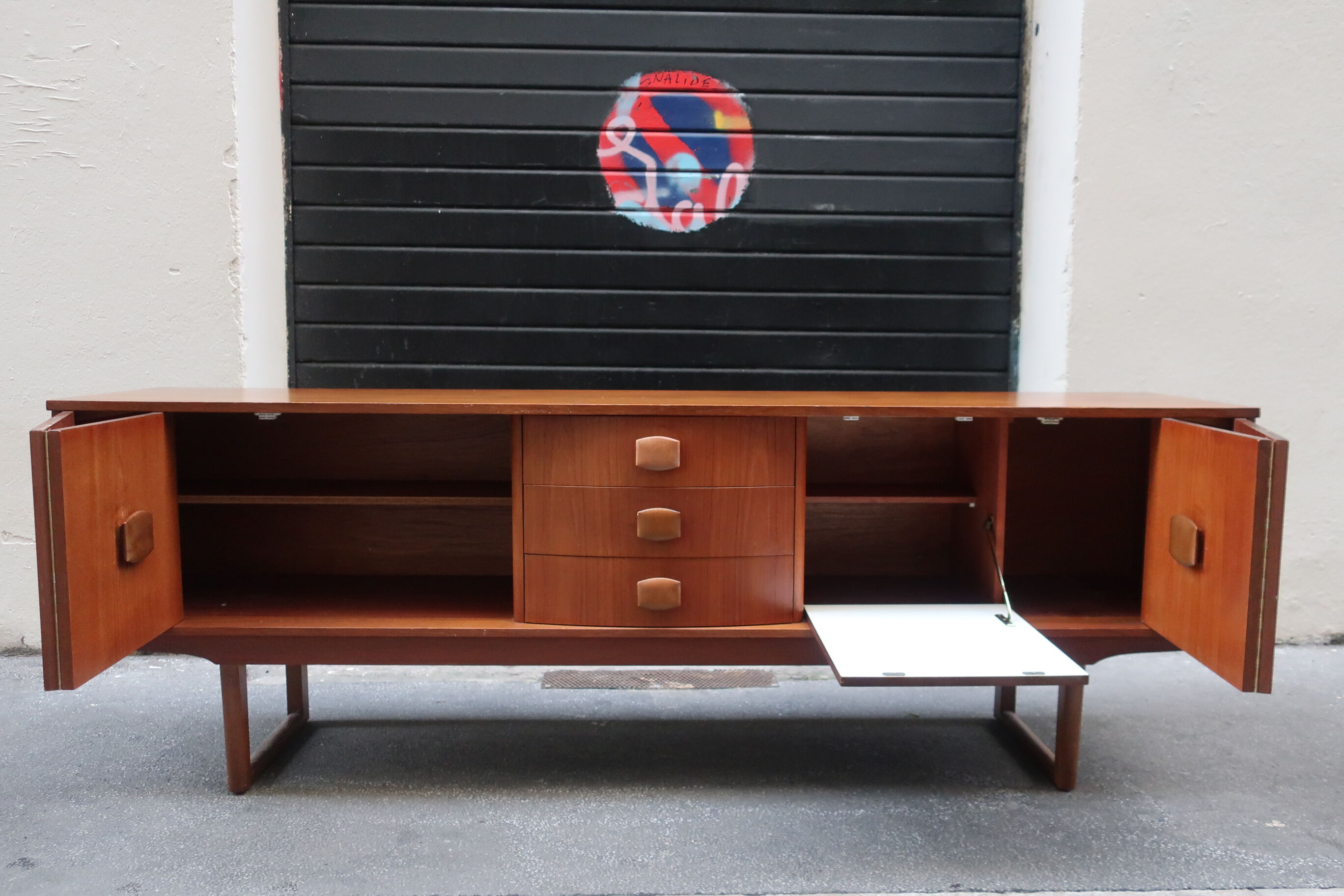 Row of the 1960s teak