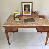 Wood and pink marble desk