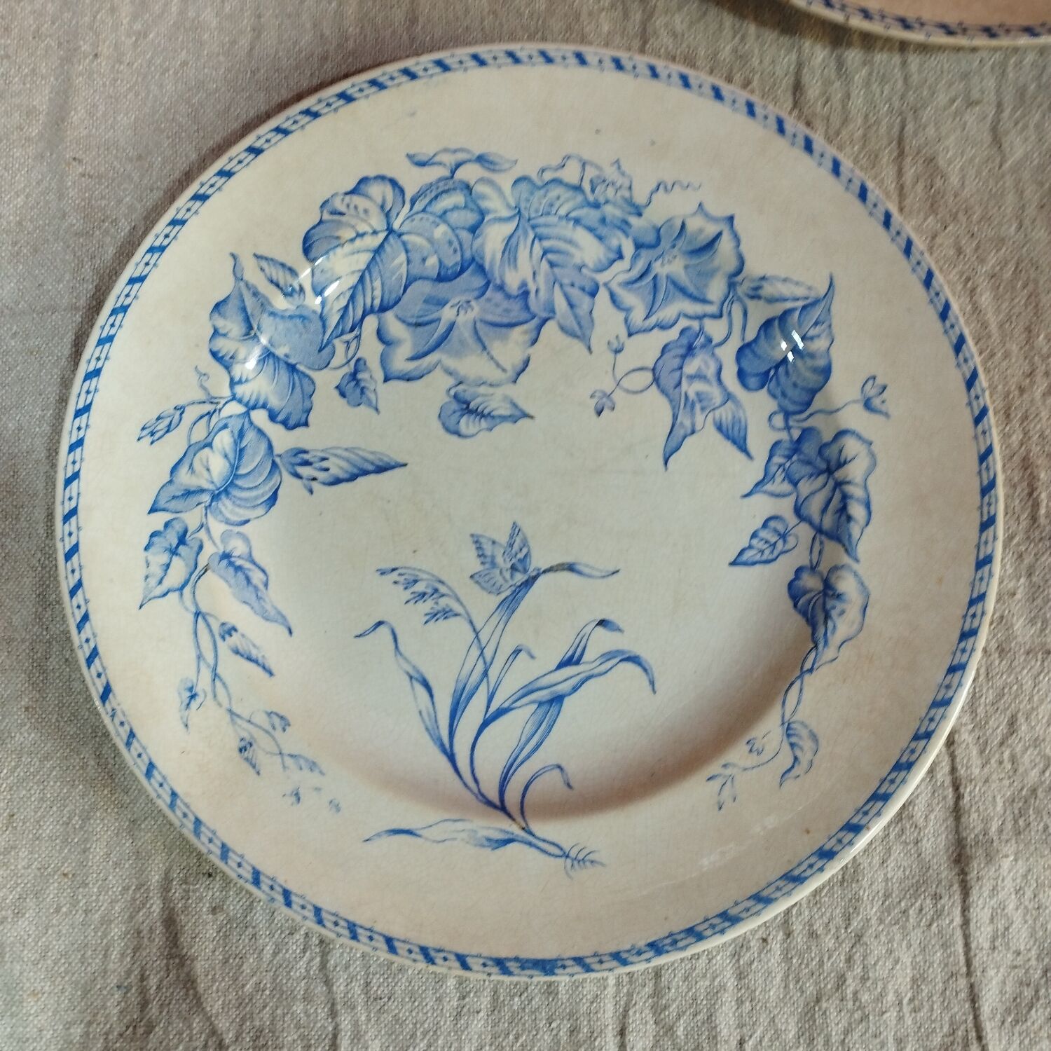 Set of three HB English porcelain plates