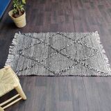 Small Moroccan Berber carpet handmade Black Zanafi 100x160 cm