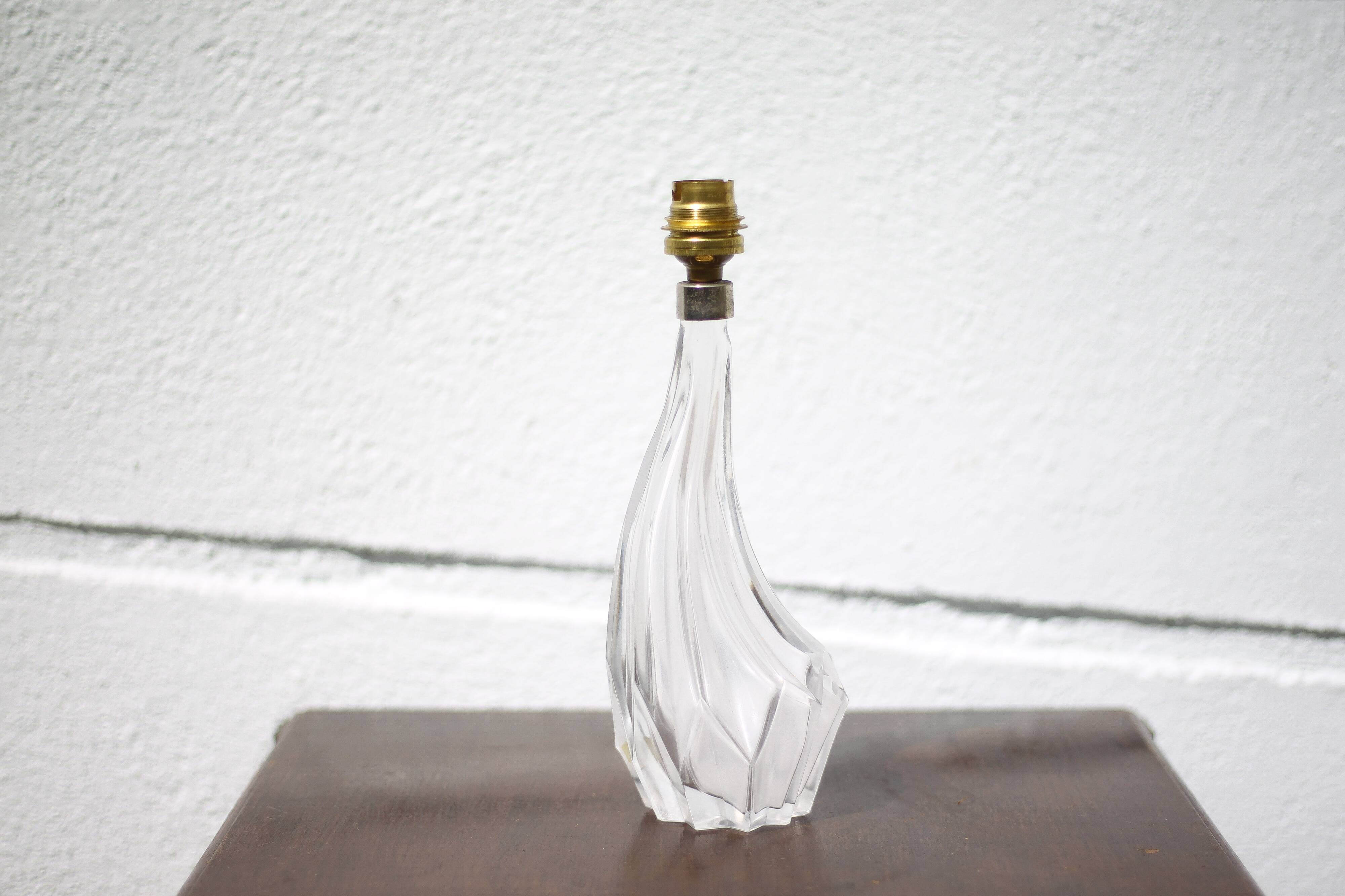 Vintage lamp, crystal lamp, table lamp, bedside lamp, asymmetrical lamp, 50's