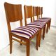 6 striped fabric chairs from the 1950s