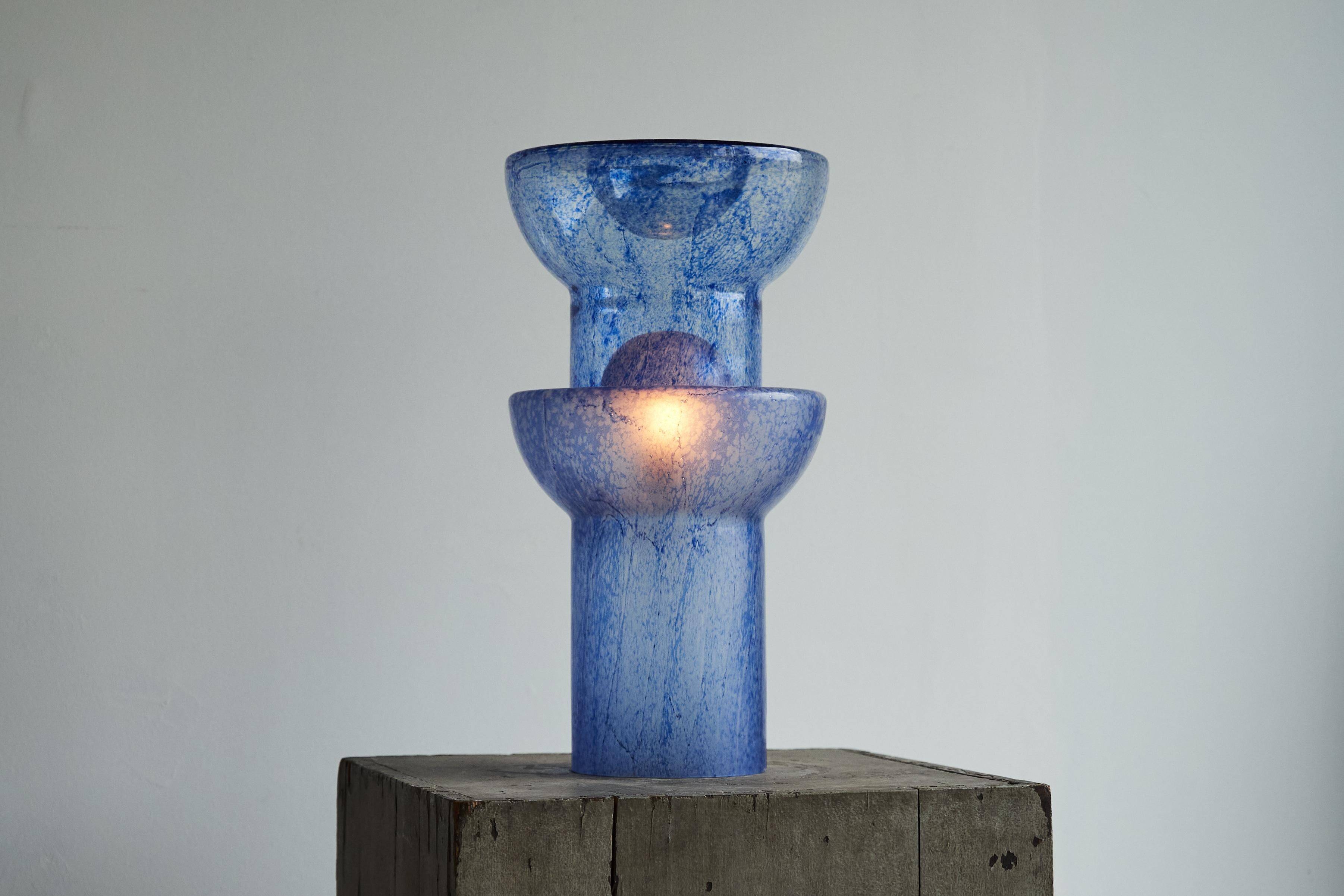 Murano Pulegoso glass table lamp sculpture from the 1970s.