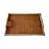 Vintage rattan serving tray