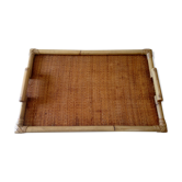 Vintage rattan serving tray