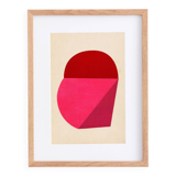 Collage on old paper - JAC - 20x30cm - signed Eawy