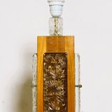 Vintage teak wood and glass lamp by Ateljé Glas & Trä, Sweden 1960s