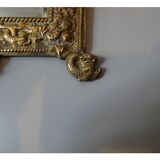 Miroir en bronze doré 18x26cm