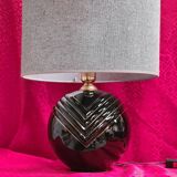 Lampe 70s boule ceram avec liseret h42x35 elec ok verifier