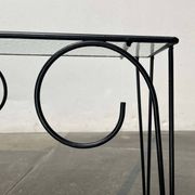 1960s Danish style glass side table String, mid-century.