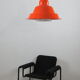Large orange industrial suspension by Zonca Italy