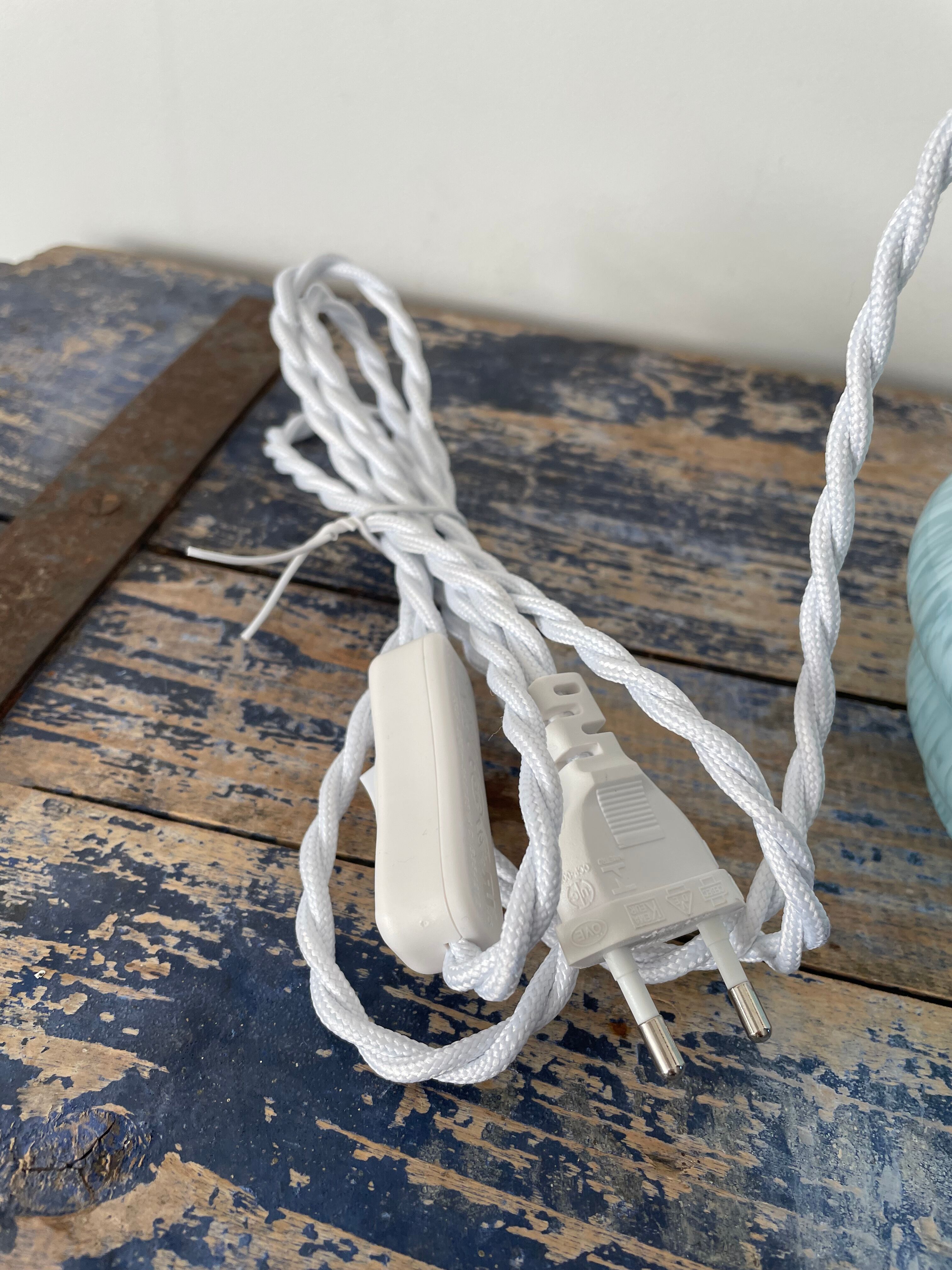 Electrified blue Art Deco walking lamp with new