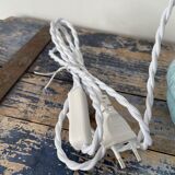 Electrified blue Art Deco walking lamp with new