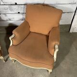 Set of 2 louis XV style shepherdess armchairs
