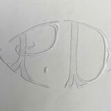Sheet embroidered initial digits P D