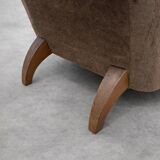 1930s Art Deco mohair velvet armchair