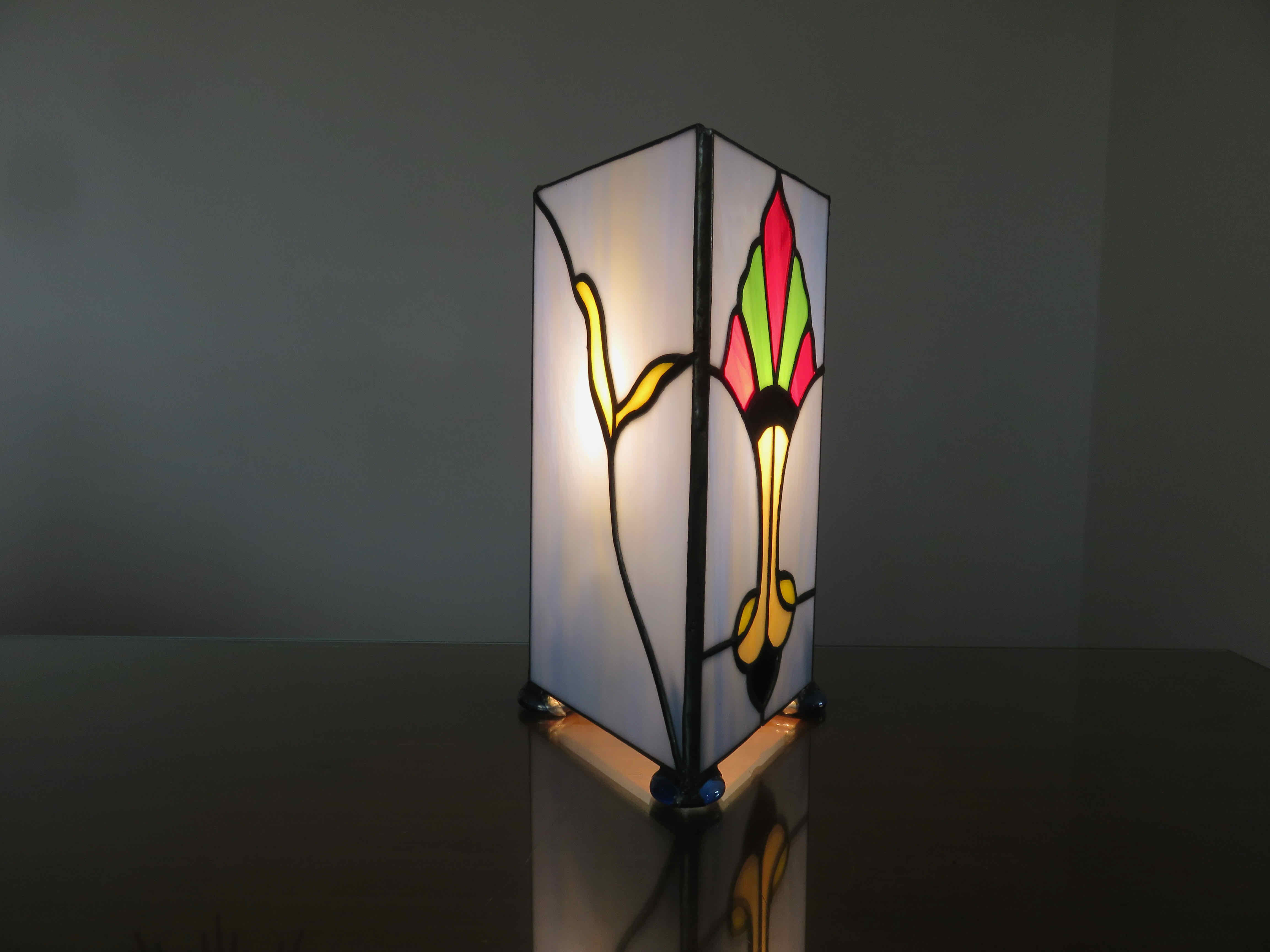 Art deco lamp in glass paste