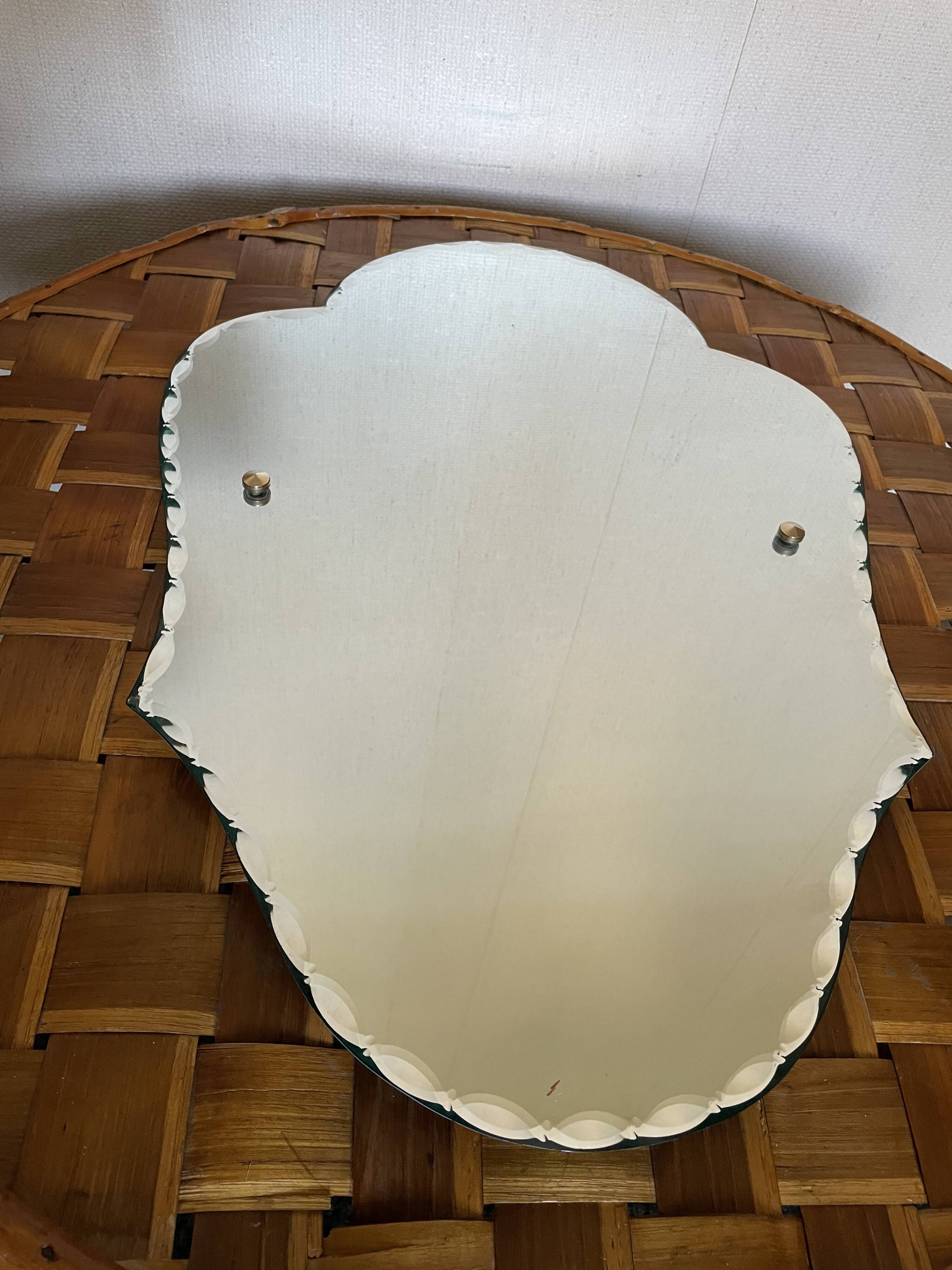 Beveled mirror 40s/50s 44x65cm