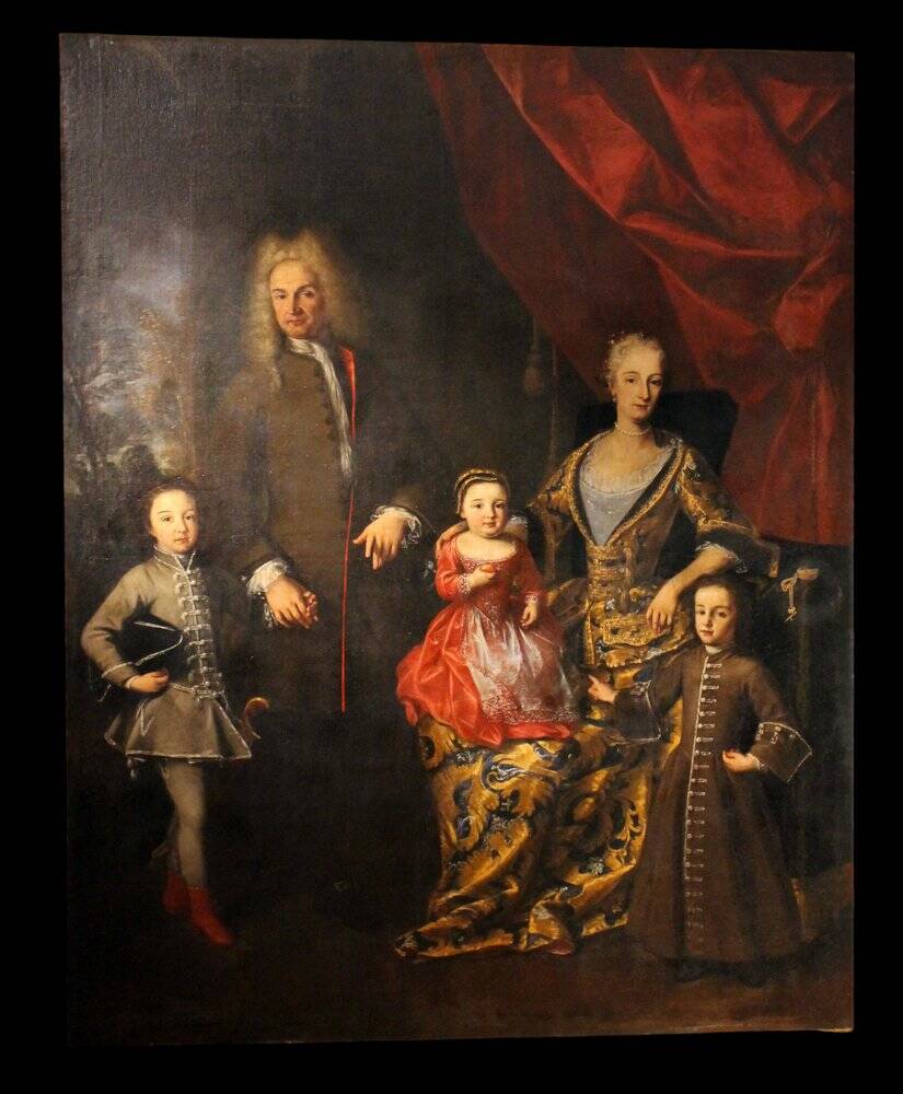 Lucia Casalini Torelli, Portrait of the Italian Noble Family of Zanardi, 1740, Oil on Canvas