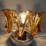 Lámpara de mesa de cristal. Italia, 1970s.