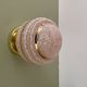 Vintage art deco globe wall or ceiling light in pink and gold Clichy glass
