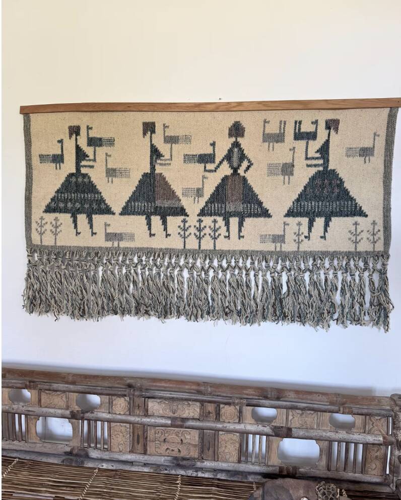 Vintage Gobelin /Tapestry/Kelim, swedish, wool hanging, handmade, 1960s