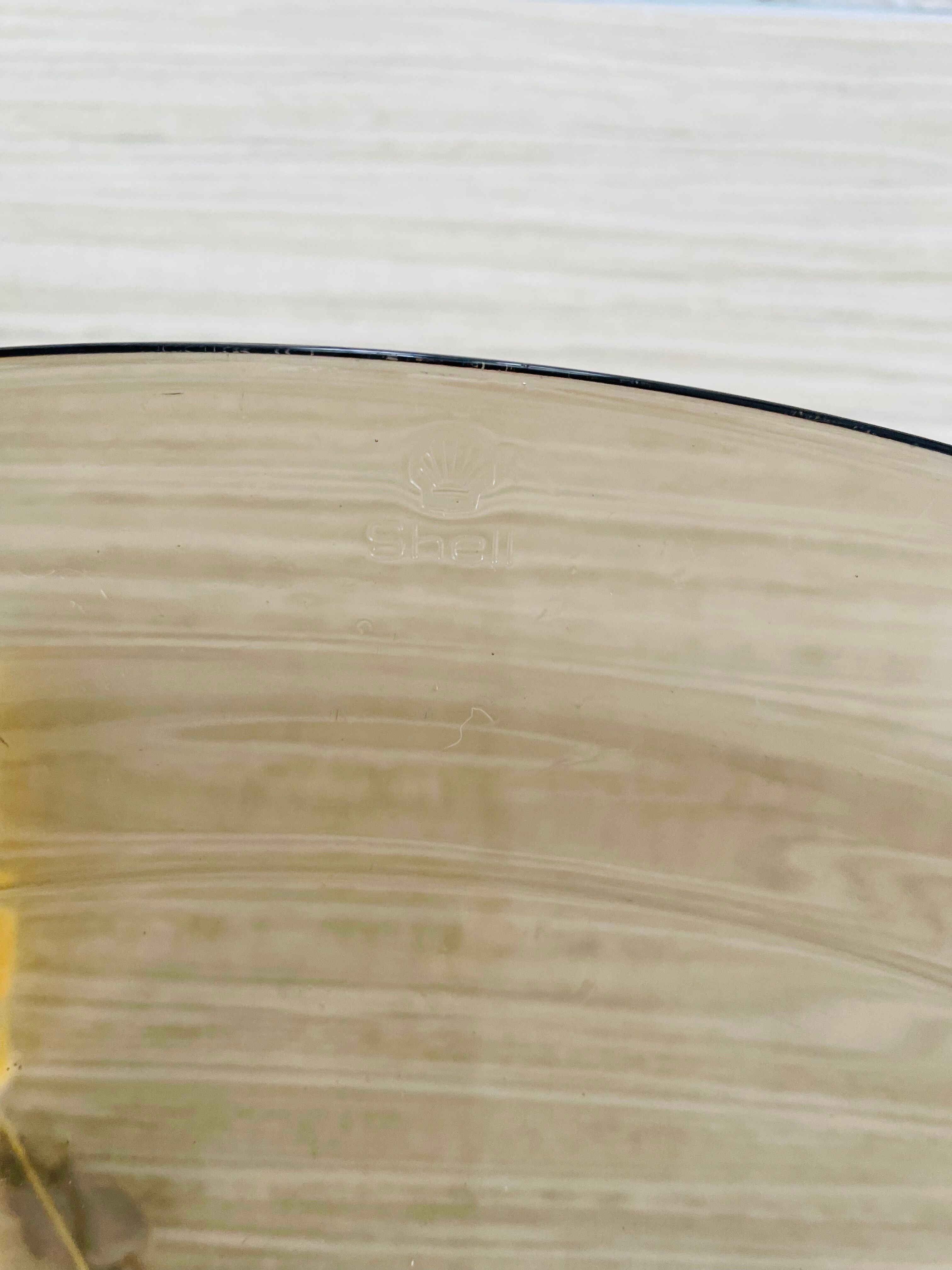 Set of 2 vintage oval dishes in Arcoroc "Shell" smoked glass France