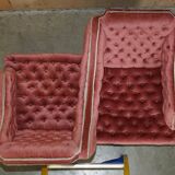 Chesterfield buttoned conversation sofa Regency