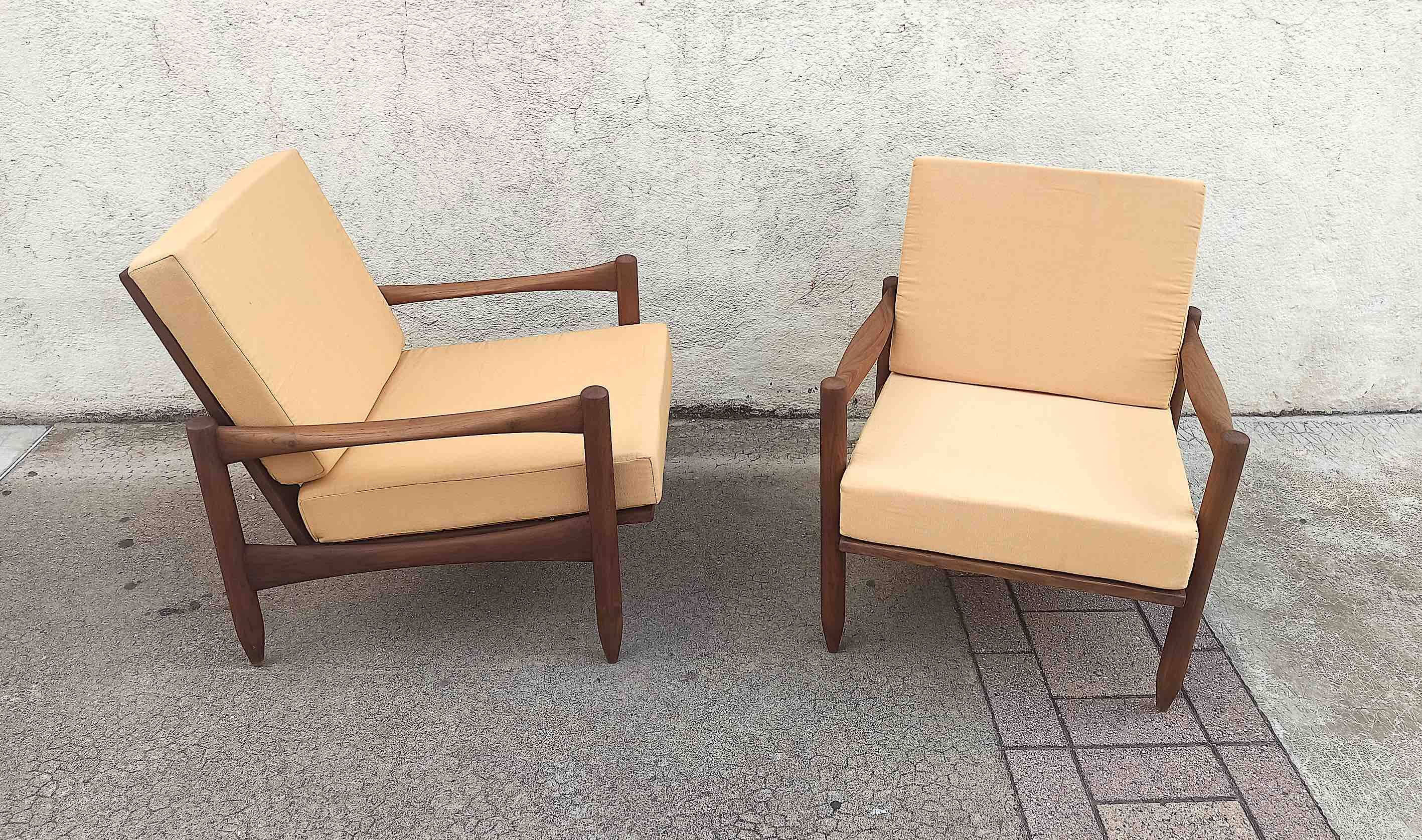 Pair of refurbished 1960s Scandinavian armchairs