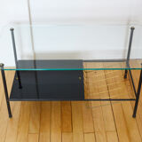 Glass coffee table door magazines 50s